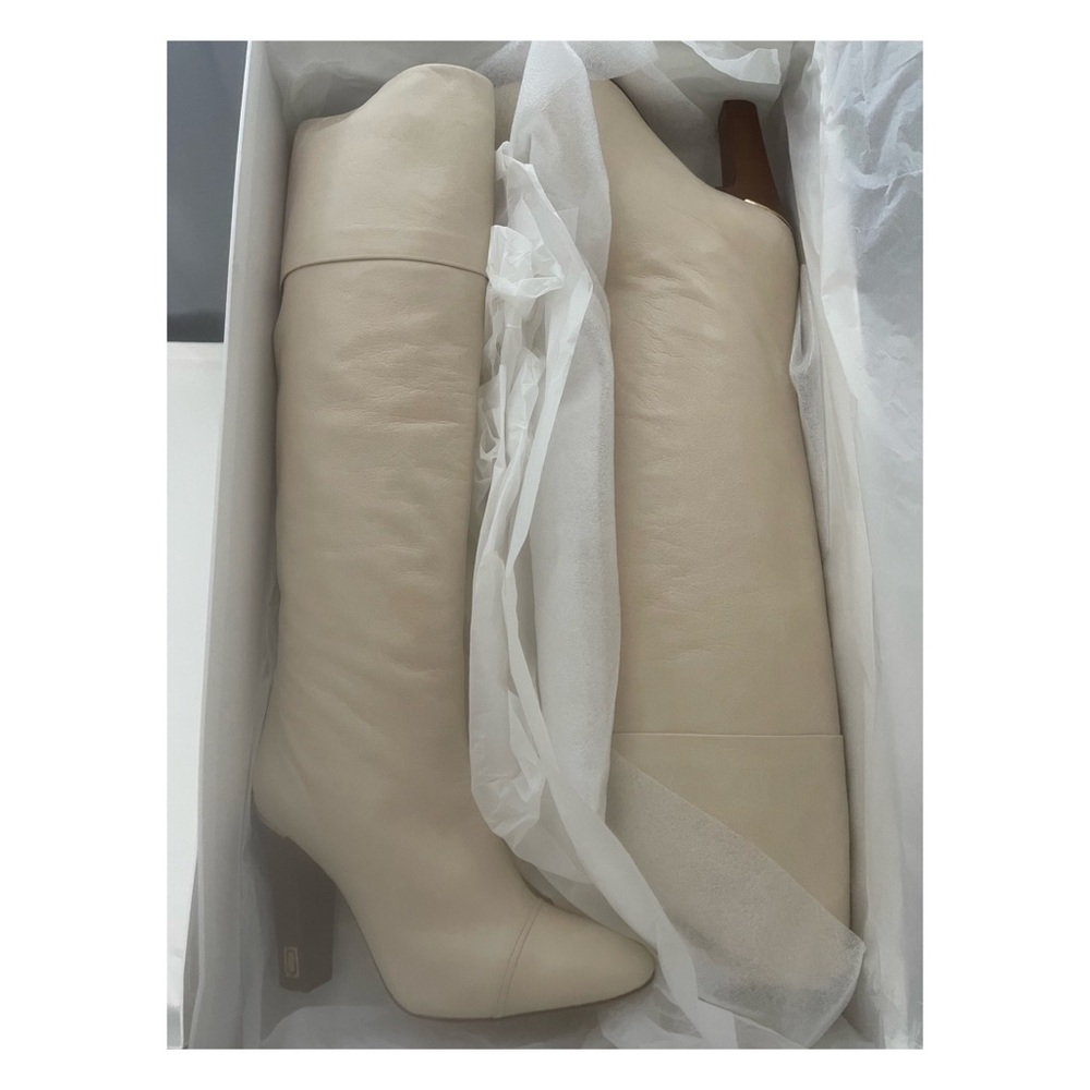 Tall Leather Ivory Marc Jacobs High Heeled Ivory Boots sz 38